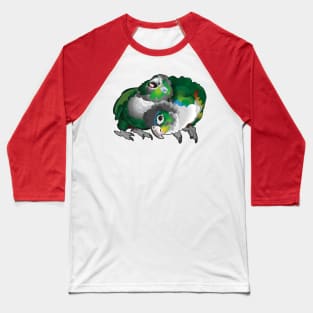 Cuddle Green Cheek Conure Pair Baseball T-Shirt